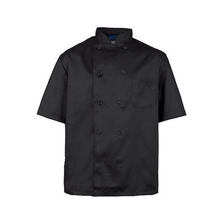 KNG Medium Men's Black Short Sleeve Chef Coat 1053M